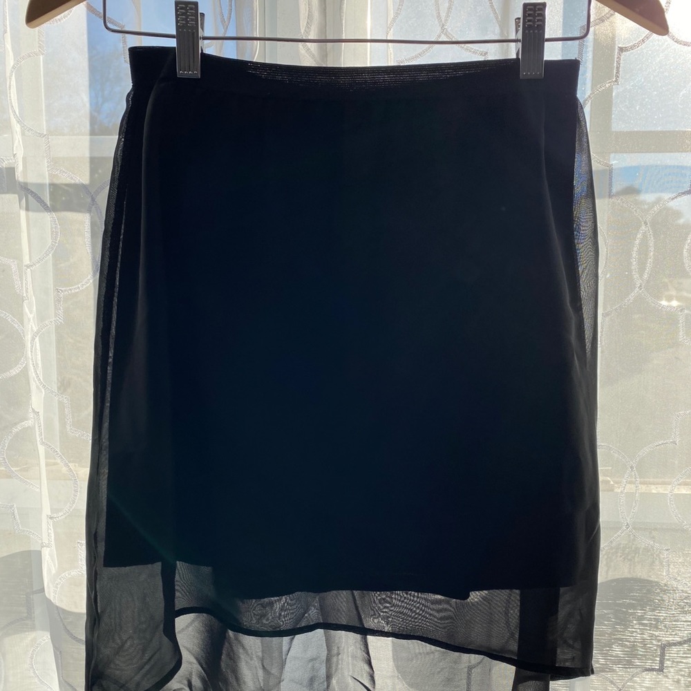 Black High-Low Chiffon Skirt